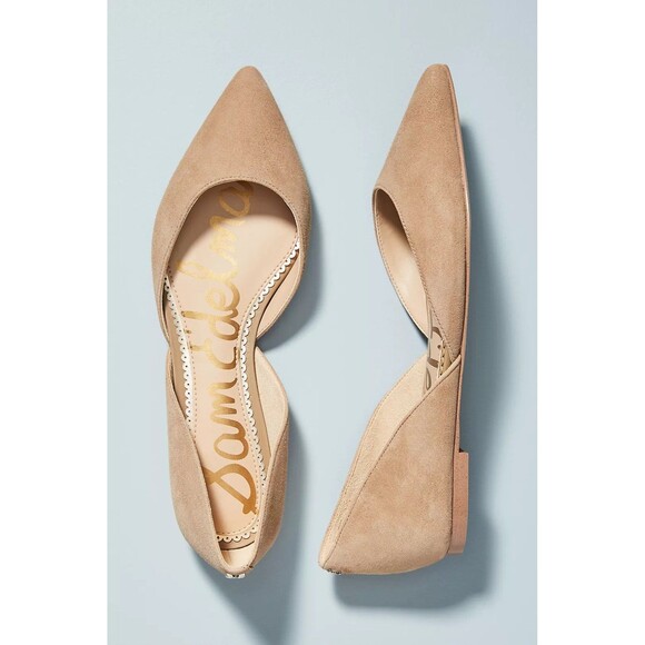 Anthropologie Sam Edelman Rodney Pointy Toe d'Orsay Leather Suede Flats 8 - Picture 2 of 8